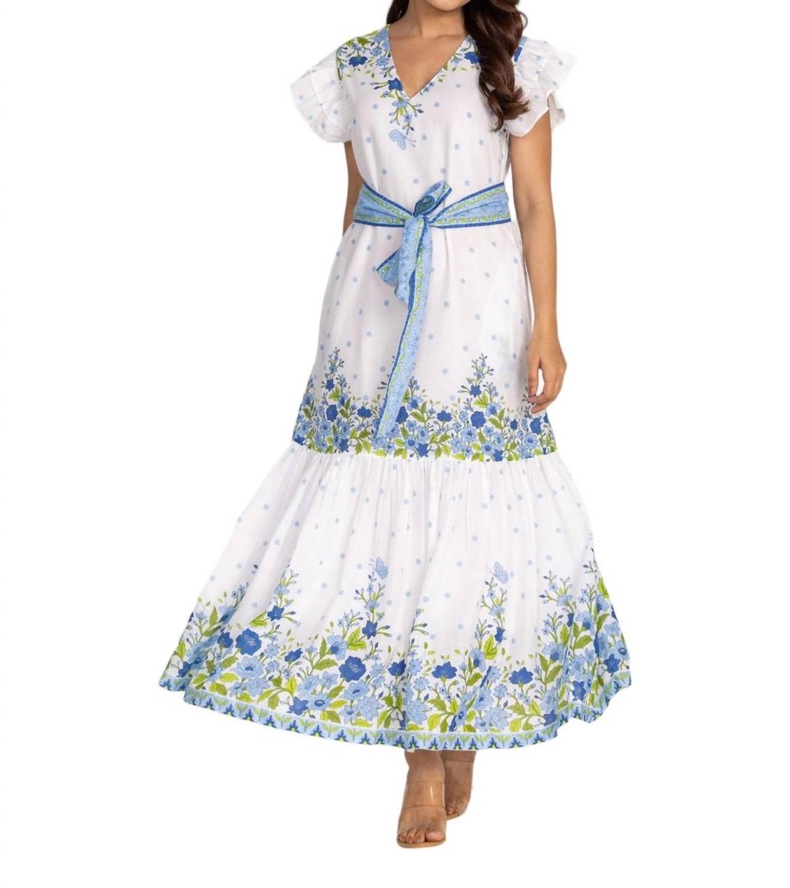 Malibu Maxi Dress In Peony Blue