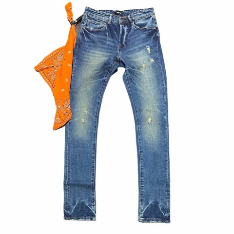 Men’s Mcqueen 5-Pocket Slim Fit Jean In Oil Brushed Indigo