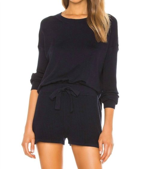 Bonfire Ribbed Pullover Sweater In Navy 7733860892732