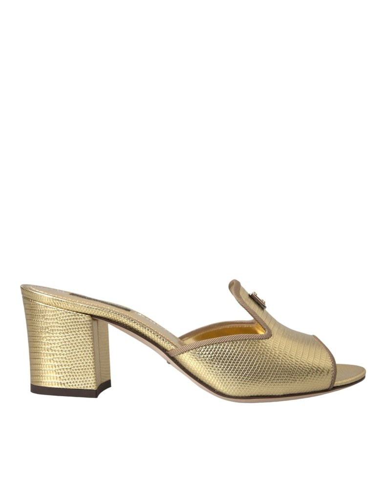 Dolce & Gabbana Leather Slides Heels Sandals Women’s Shoes