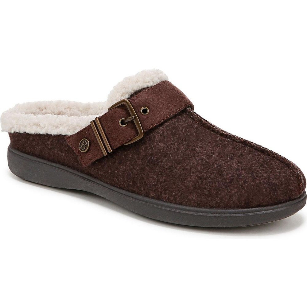 Eternity Buckle Faux Fur Slide Slippers