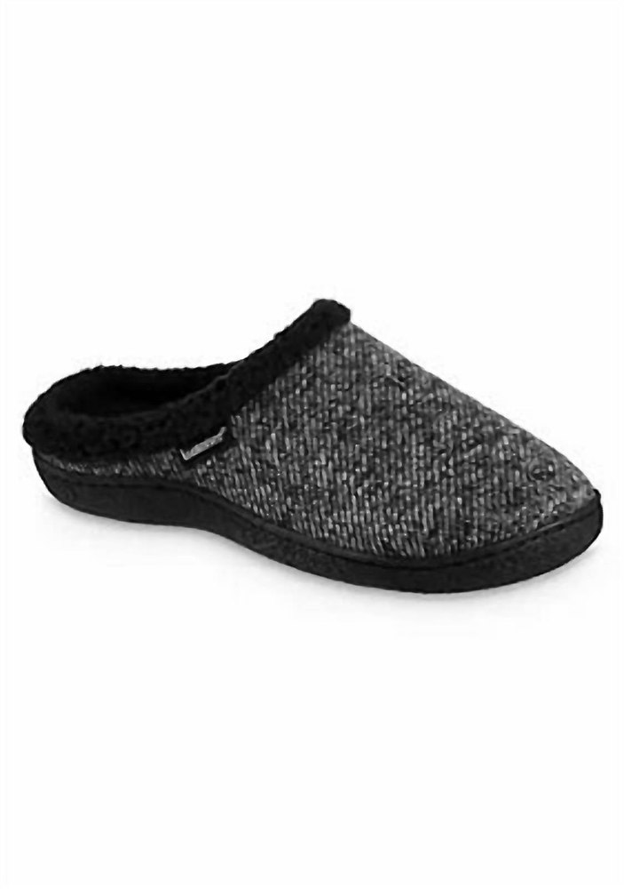 Men’s Herringbone Harvey Comfort Slipper In Black 7733856501820