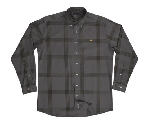 Men’s Trussville Windowpane Dress Shirt In Midnight Gray/dark Olive