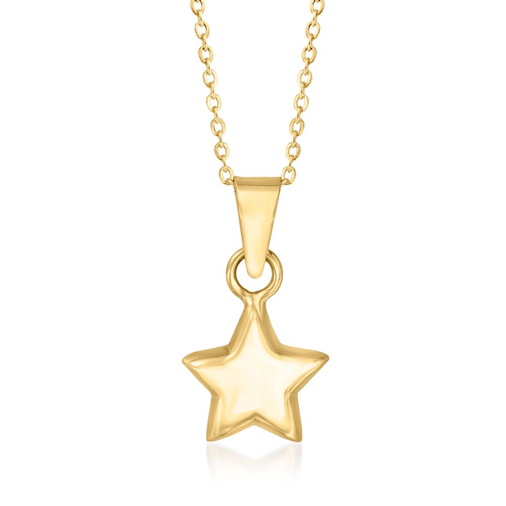 RS Pure by Ross-Simons 14kt Yellow Gold Star Pendant Necklace