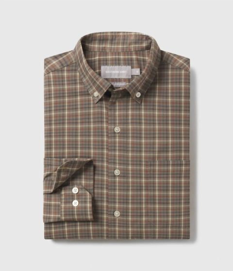 Men’s Samford Check Long Sleeve Dress Shirt In Deep Forest