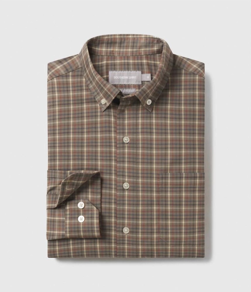 Men’s Samford Check Long Sleeve Dress Shirt In Deep Forest
