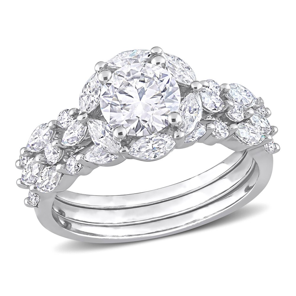 Mimi & Max 3ct DEW Created Moissanite Vintage Floral Ring in Sterling Silver