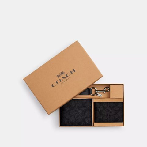 Coach Outlet Boxed 3 In 1 Wallet Gift Set In Signature Canvas 7734238117948