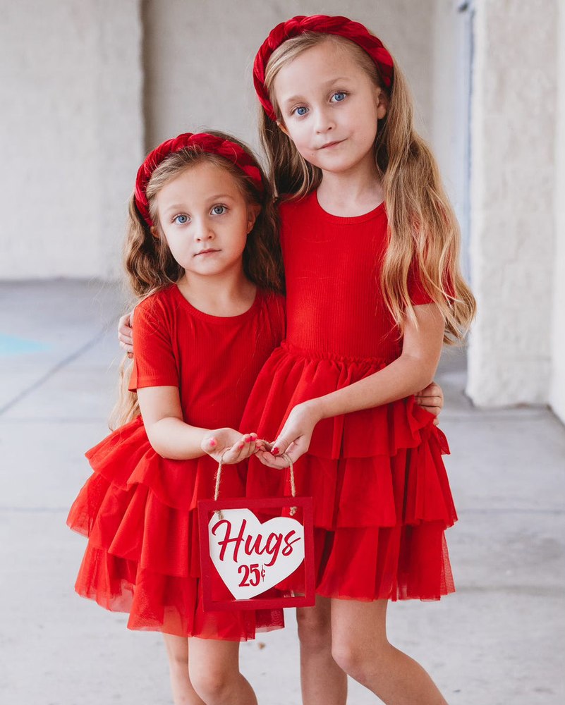 RED RIB DREAM TUTU DRESS