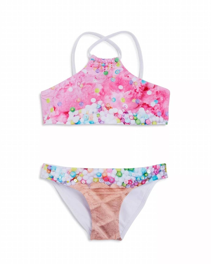 Girls Ice Cream Swimsuit In Pink