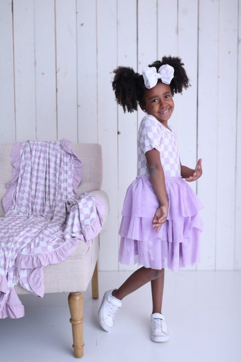 PERIWINKLE CHECKS DREAM TUTU DRESS