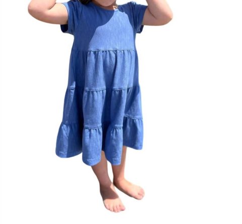 Iona Ruffled Tiered Dress In Blue 7733865906236