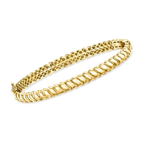 RS Pure by Ross-Simons 18kt Gold Vermeil Twisted Bangle Bracelet 7748586963004