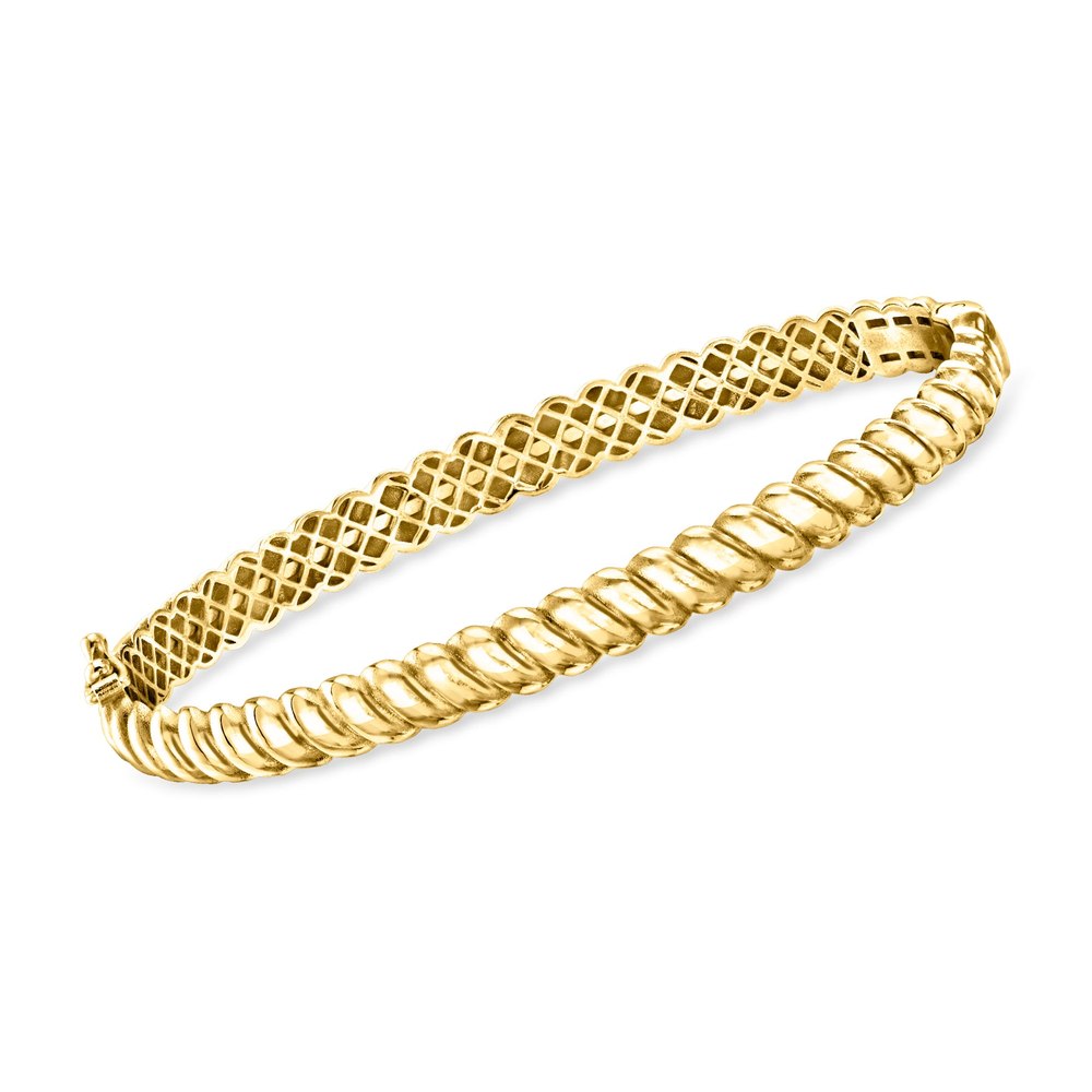 RS Pure by Ross-Simons 18kt Gold Vermeil Twisted Bangle Bracelet 7748586963004