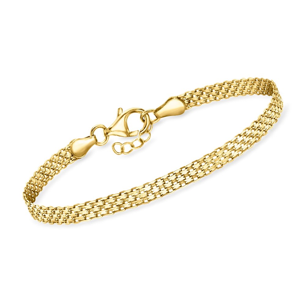 RS Pure by Ross-Simons Italian 18kt Gold Vermeil Bismark-Link Bracelet 7748583129148