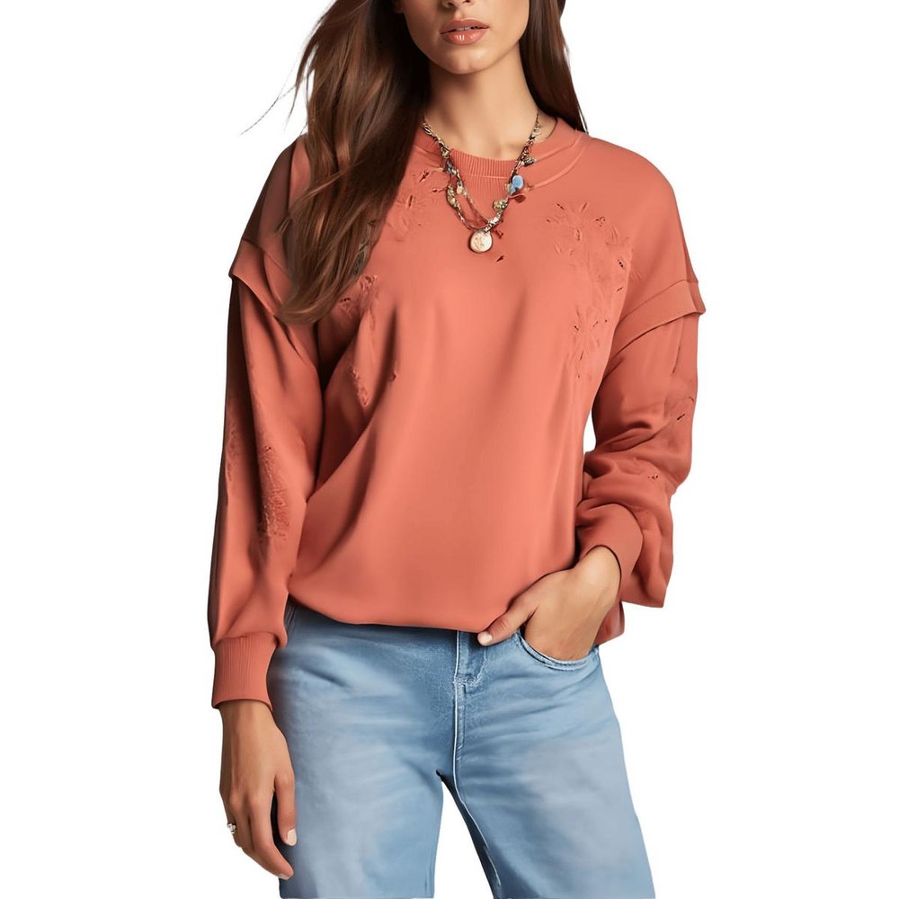 Embroidered Cotton Crewneck Sweater