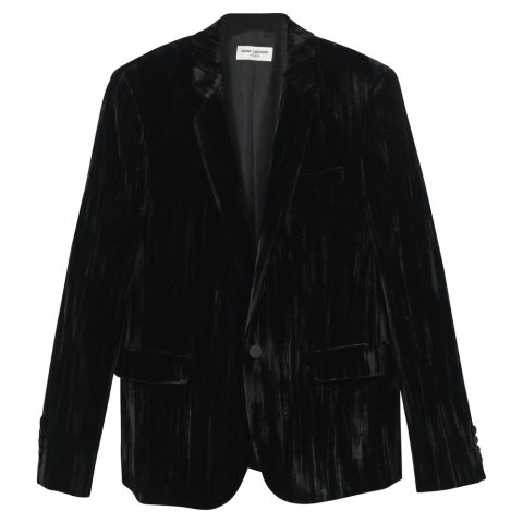 Saint Laurent Blazer in Black Velvet 7748633395260