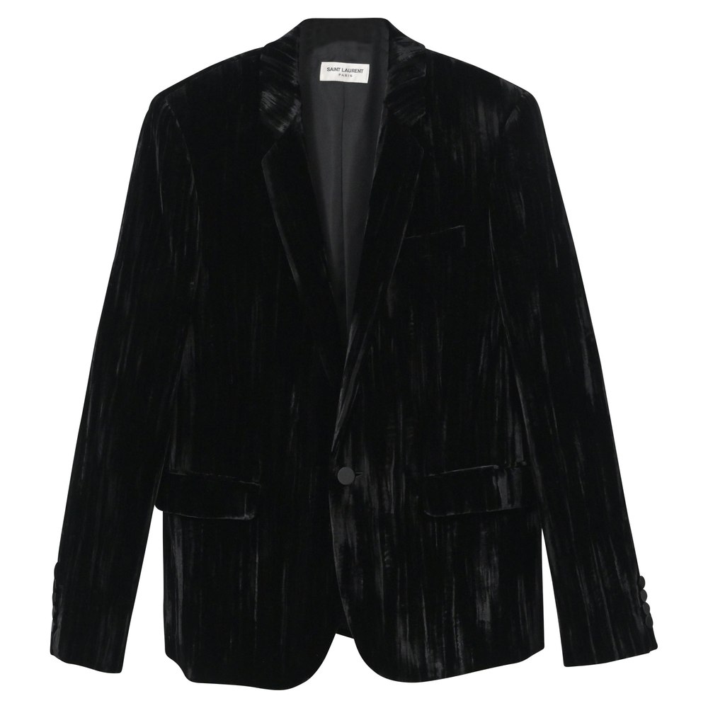 Saint Laurent Blazer in Black Velvet 7748633395260