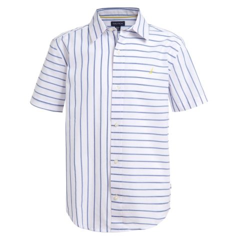 Nautica Little Boys’ Striped Back Graphic Short Sleeve Shirt (4-7)