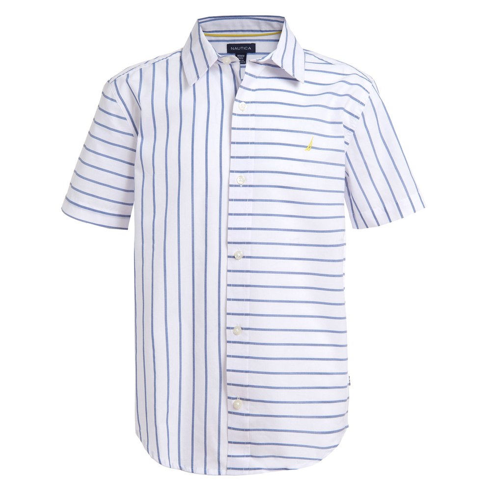 Nautica Little Boys’ Striped Back Graphic Short Sleeve Shirt (4-7)