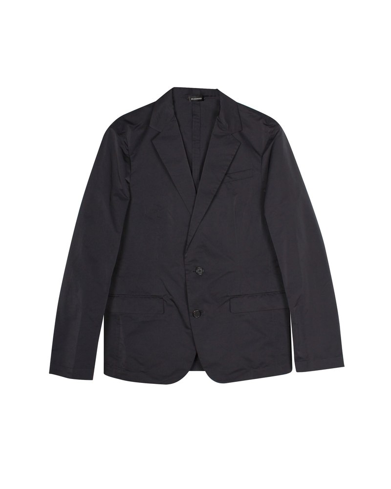 Jil Sander Tailored Single Breasted Blazer in Black Polyester 7748633657404