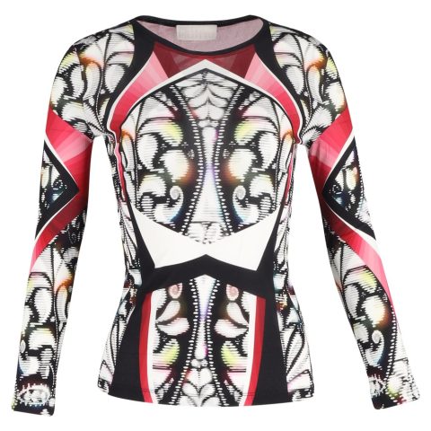 Peter Pilotto Printed Long Sleeve Top in Multicolor Viscose 7748634279996