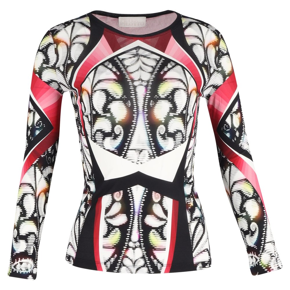 Peter Pilotto Printed Long Sleeve Top in Multicolor Viscose 7748634279996
