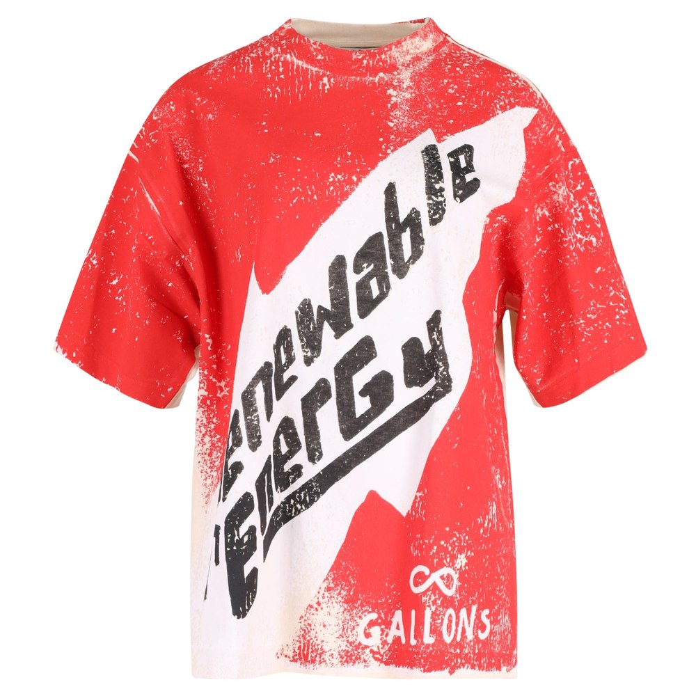 Acne Studios Oversized ‘Renewable Energy’ T-Shirt in Red Cotton 7748640178236