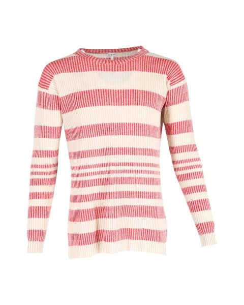 Loewe Rib-Knit Striped Sweater in Red Wool 7748636540988