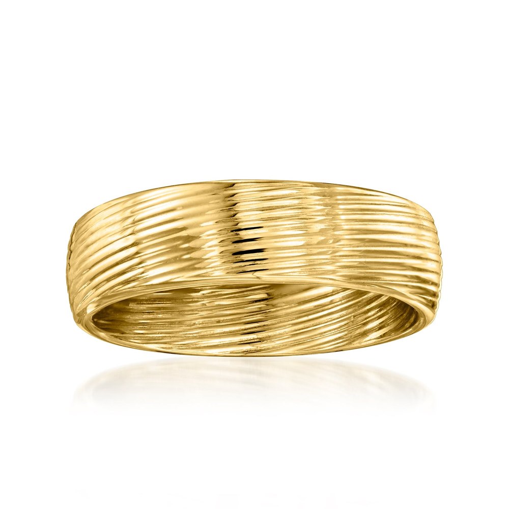 Ross-Simons Italian 14kt Yellow Gold Ribbed Ring