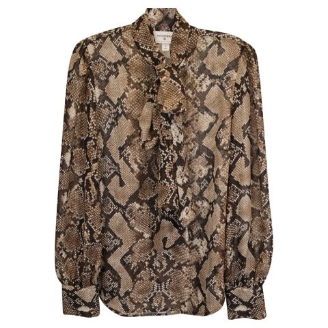Altuzarra Button-Up Top in Silk Animal Print 7748643586108