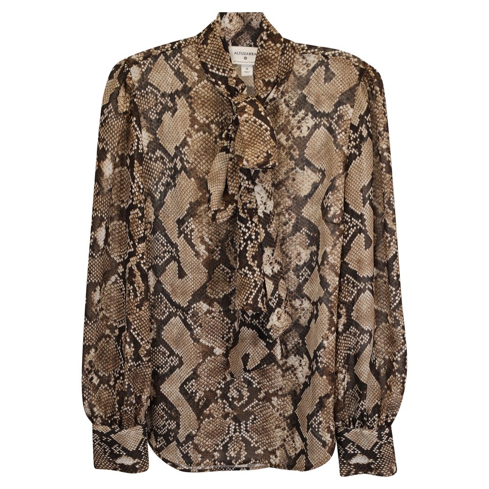 Altuzarra Button-Up Top in Silk Animal Print 7748643586108