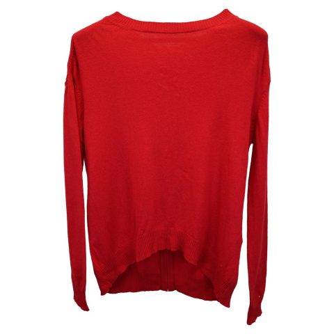 Sandro Paris Zip-Up Cardigan in Red Wool 7748645191740