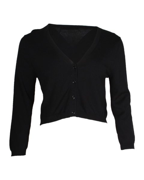 Max Mara Weekend Cropped Cardigan in Black Viscose 7748642701372