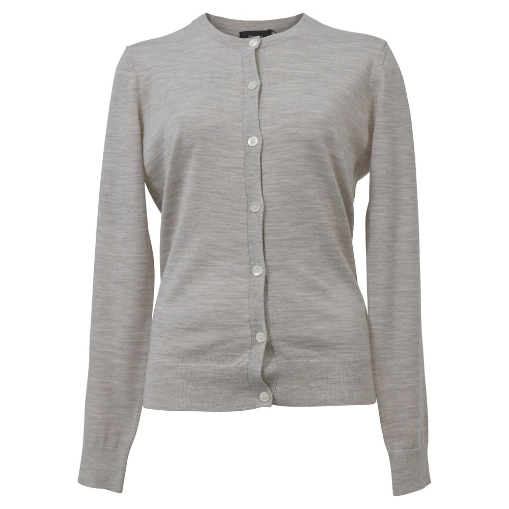 Theory Regal Buttoned Cardigan in Beige Wool 7748643684412