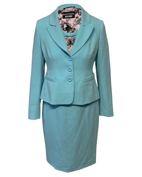 Boutique Moschino Dress and Blazer Set in Blue Triacetate 7748645650492
