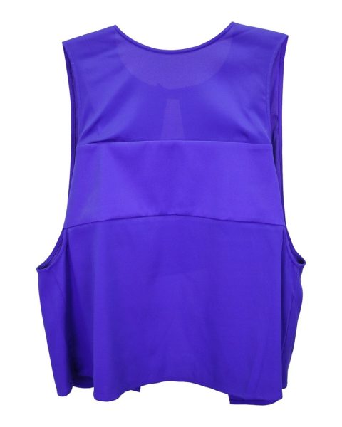 T by Alexander Wang Sleeveless Open-Back Top in Blue Silk 7748645683260