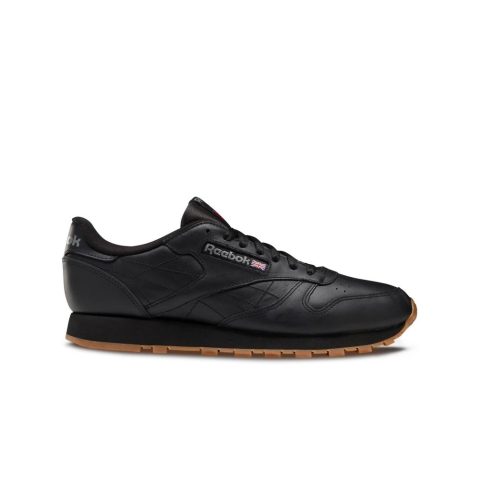 Men’s Classic Leather Running Shoes In Black/gum