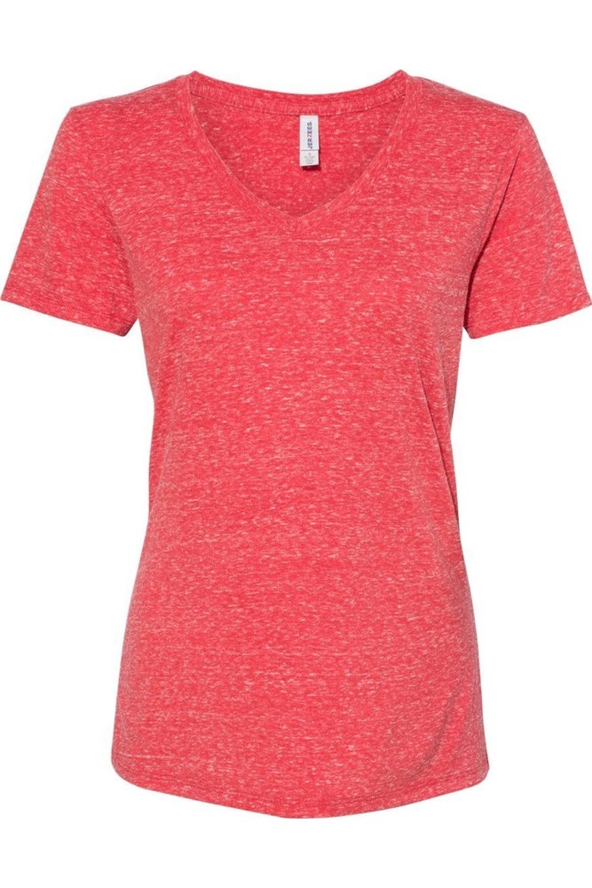 JERZEES Women´s Snow Heather Jersey V-Neck T-Shirt 7823691677756