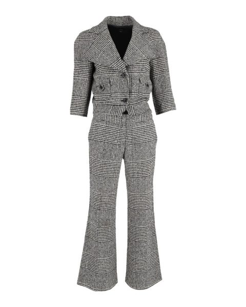 Joseph Houndstooth Check Blazer and Trousers in Multicolor Virgin Wool 7748647223356