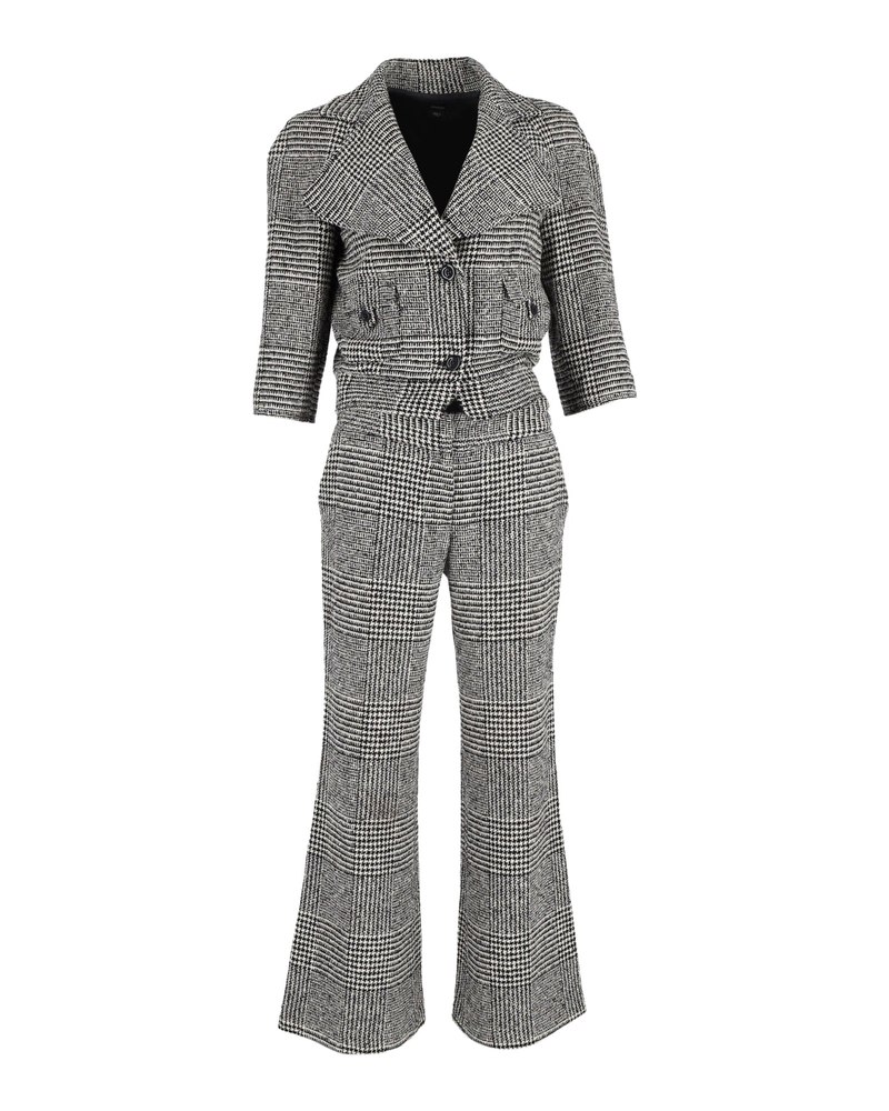 Joseph Houndstooth Check Blazer and Trousers in Multicolor Virgin Wool 7748647223356