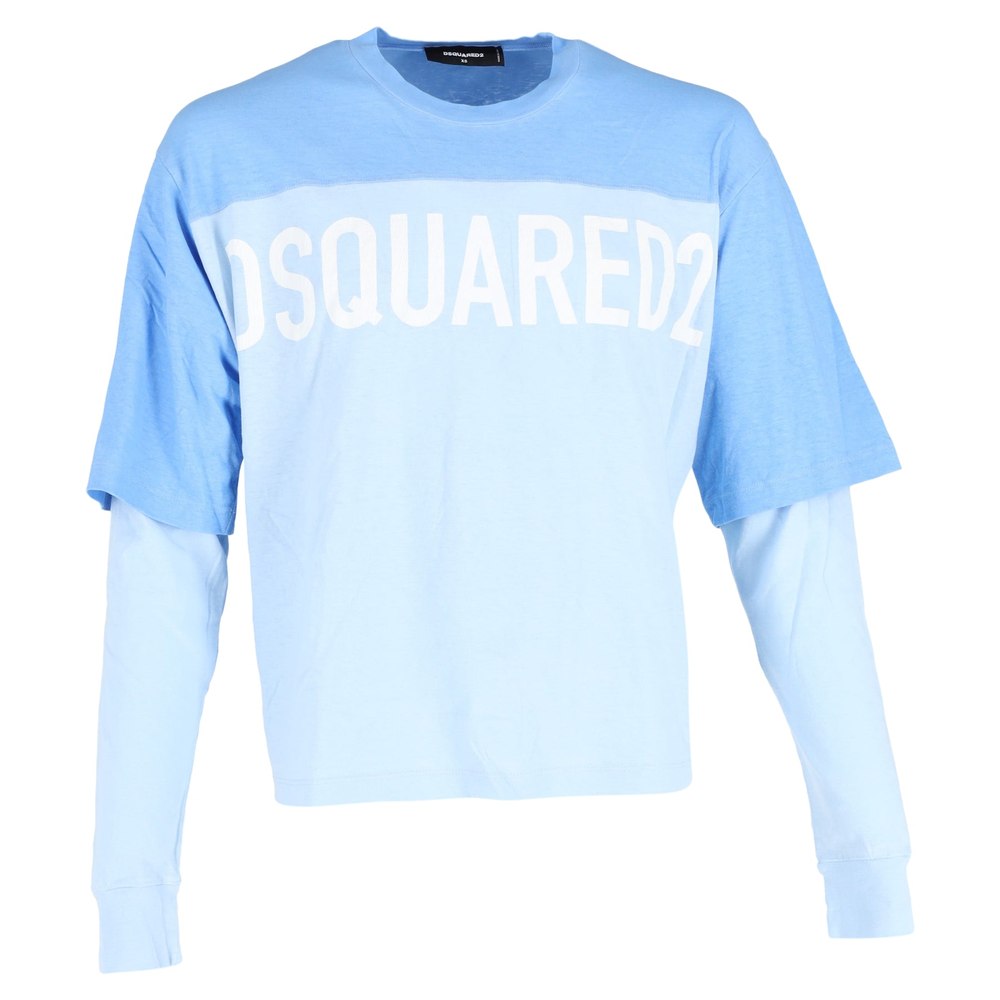 Dsquared2 Long sleeve T-shirt in Light Blue Cotton 7748647452732