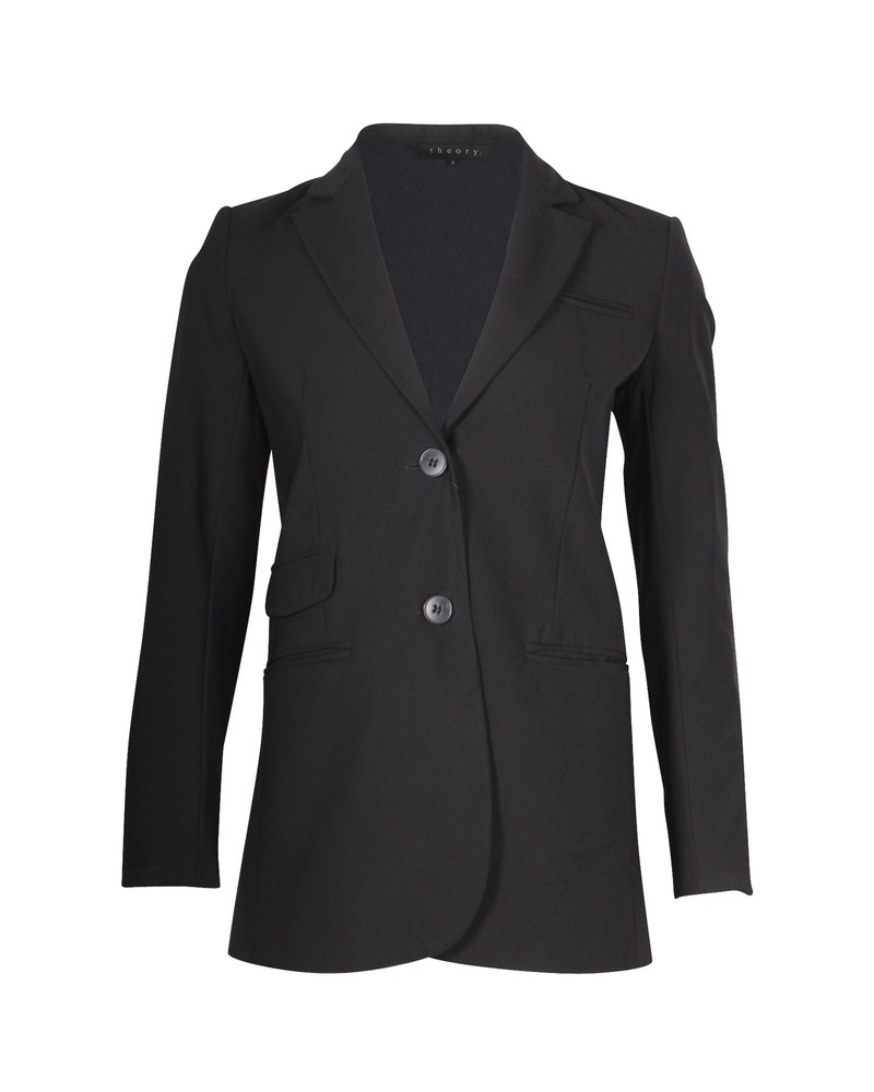 Theory Single-Breasted Blazer in Black Wool 7748647845948
