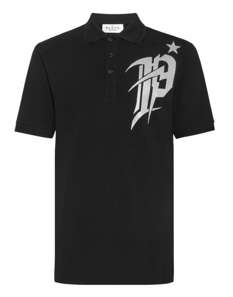 Slim Fit Polo shirt SS Gothic Plein with Crystals