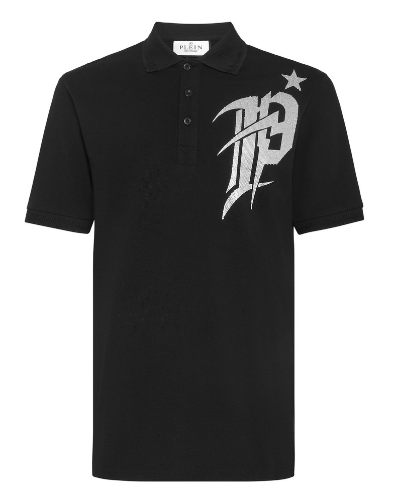 Slim Fit Polo shirt SS Gothic Plein with Crystals