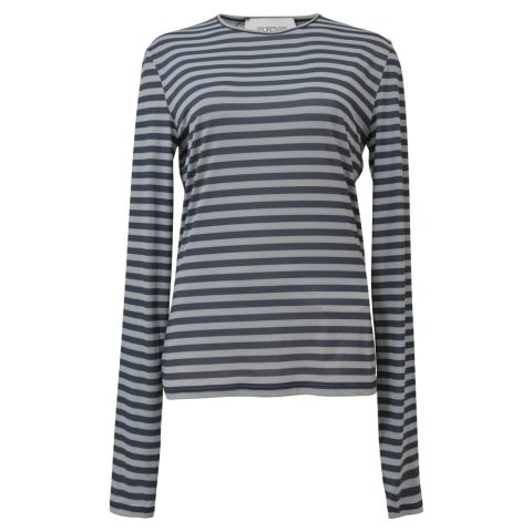 Sportmax Striped Long Sleeve Top in Light Blue Cotton 7748646993980