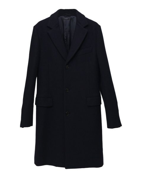 Hermes Long Coat in Navy Blue Wool 7748651679804
