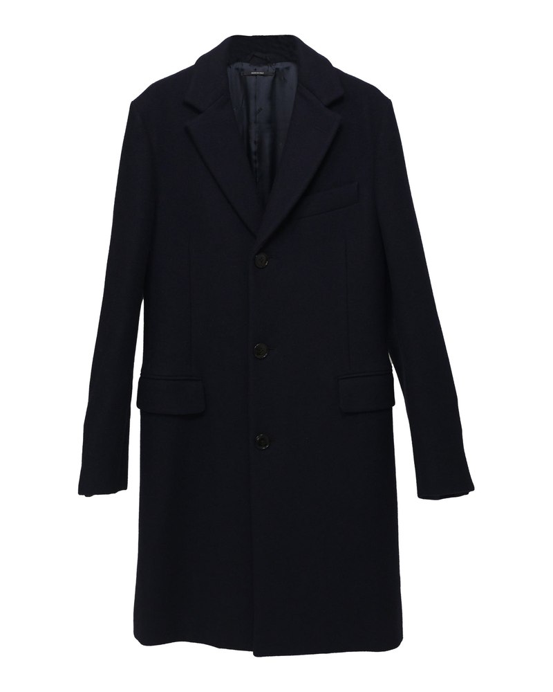 Hermes Long Coat in Navy Blue Wool 7748651679804