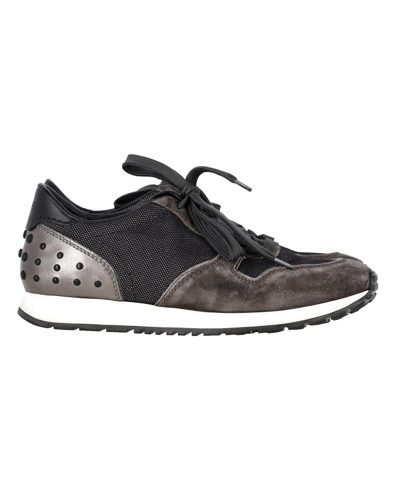 Tod’s Gommino Detail Low-Top Sneakers in Grey Suede