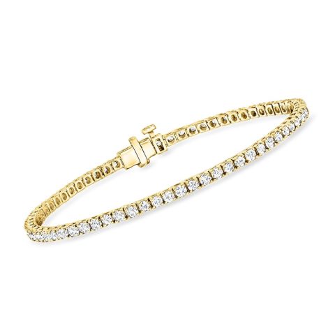 Ross-Simons Lab-Grown Diamond Tennis Bracelet in 18kt Gold Over Sterling